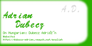 adrian dubecz business card